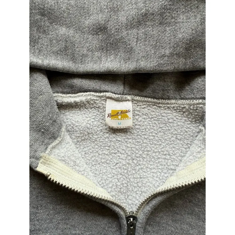 1970s Russell Athletic Gray Zip Up Hoodie Size XS Made in USA - Picture 3 of 6